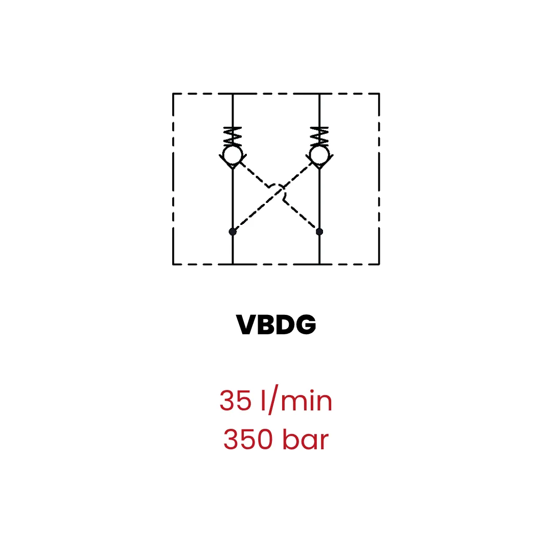 DIN2353 double acting pilot check valves, with adjustable banjo - Image 2